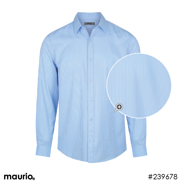 Maurio Dress Shirt - Self Stripe Sky Blue